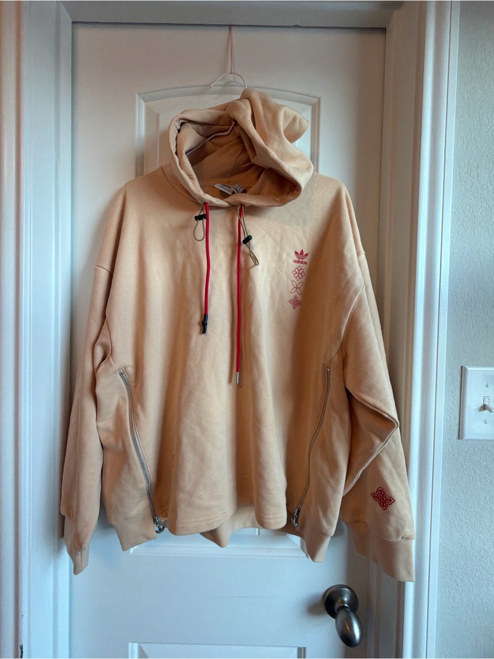 Adidas Beige Hooded Sweatshirt - Casual Pullover